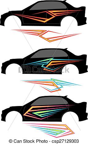 286x470 Vehicle Graphics, Stripe Vinyl Ready Vector Art.
