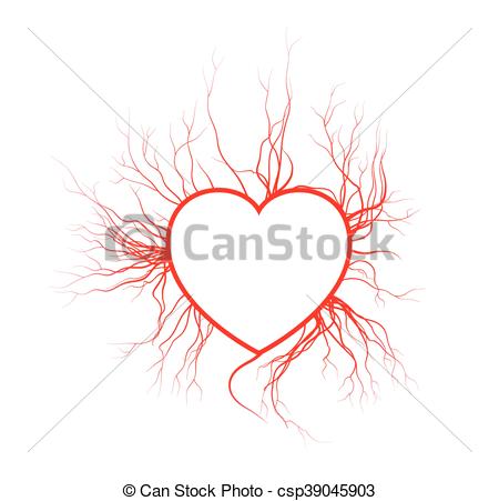450x451 Human Veins With Heart, Red Love Blood Vessels Valentine Design