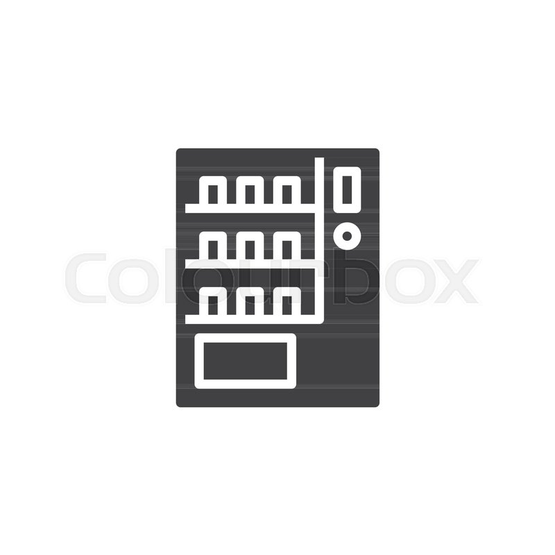 800x800 Vending Machine Vector Icon. Filled Flat Sign For Mobile Concept