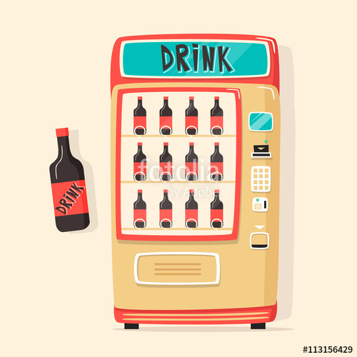 500x500 Vintage Vending Machine With Drinks. Retro Style. Purchase Of