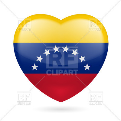 400x400 Heart With Venezuelan Flag Colors. I Love Venezuela Vector Image