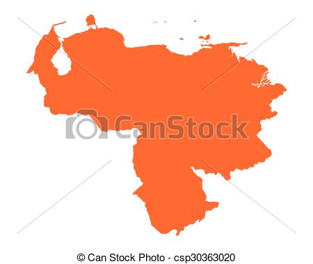 450x380 Map Of Venezuela Vector Illustration