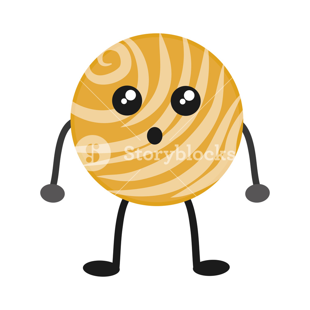 1000x1000 Kawaii Venus Planet Icon Over White Background Vector Illustration