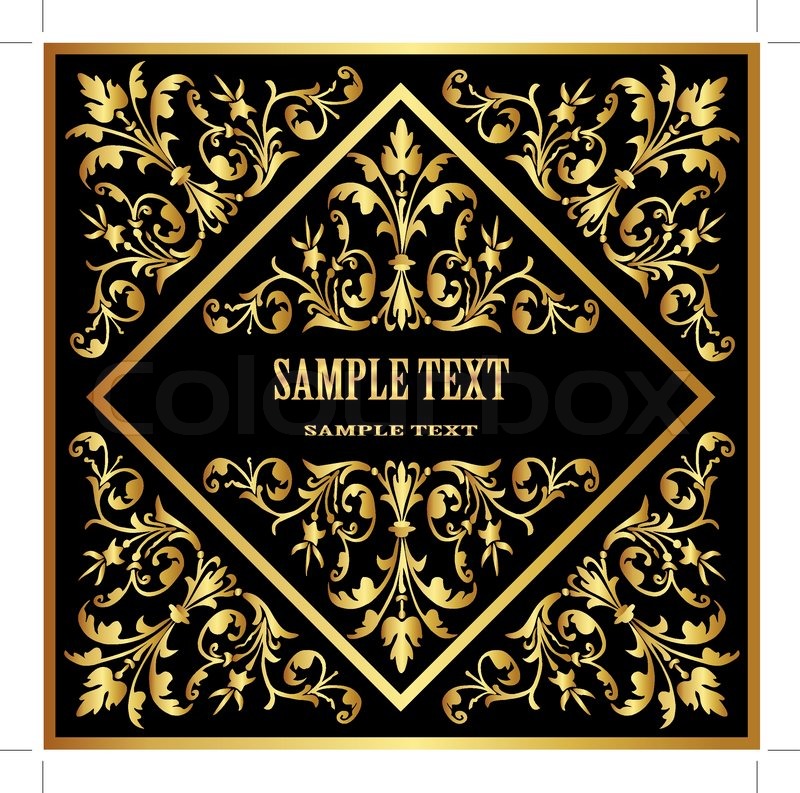 800x793 Background Black With Gold(En) Pattern And Inscription Stock