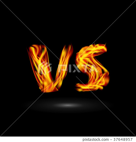 450x468 Versus Vector. Flame Letters