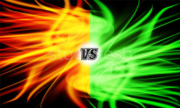600x360 Versus Vector. Vs Letters. Flame Fight Background Design