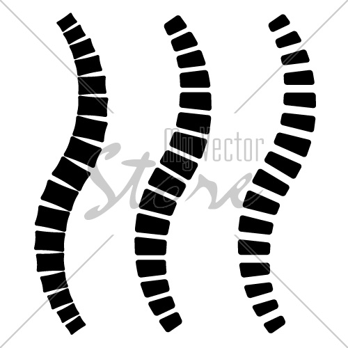 500x500 Human Spine Simple Silhouettes Vector