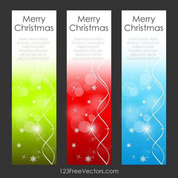 600x600 Merry Christmas Vertical Banners Vector Graphic 123freevectors