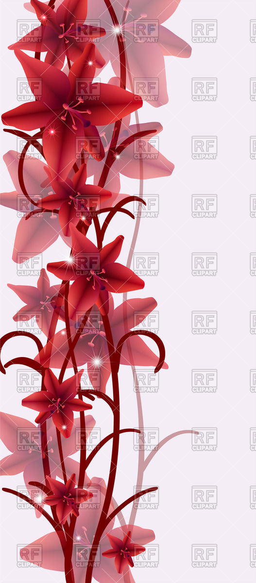 527x1200 Red Flowers Vertical Banner Vector Image Vector Artwork Of