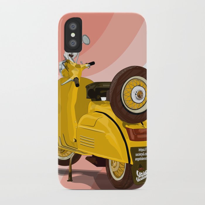 700x700 Vespa Vector Yellow Iphone Case By Angelolarocca Society6