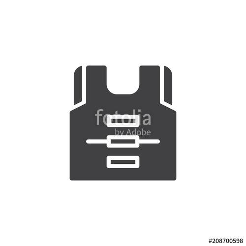 500x500 Life Vest Vector Icon. Filled Flat Sign For Mobile Concept And Web