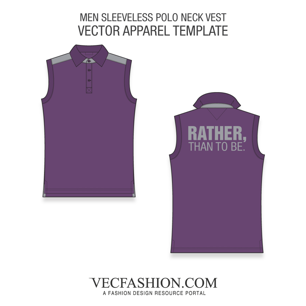 1000x1000 Men Sleeveless Polo Neck Vest Template