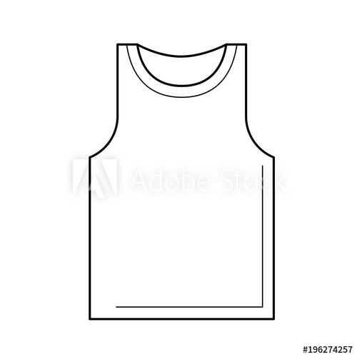 500x500 Tank Top Line Icon Isolated On White Background. Vest Vector