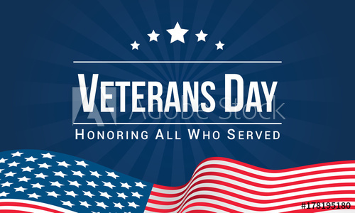 500x300 Veterans Day Vector Illustration, Honoring All Who Served, Usa