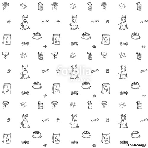 500x500 Seamless Background Hand Drawn Doodle Pets Stuff And Supply Icons