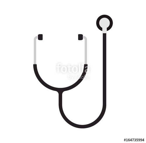 500x490 Stethoscope Icon In Flat Style. Veterinary Clinic Symbol. Vector