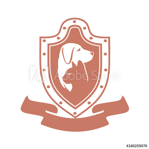 500x500 Cat Dog Medal. Abstract Design Concept For Pet Care, Shops, Food