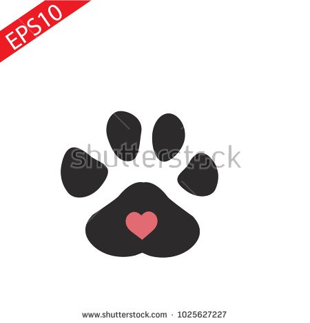 450x470 Black Pet Paw In Heart Icon
