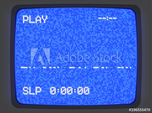 500x372 Vector Vhs Blue Intro Screen Of A Videotape Player With Noise