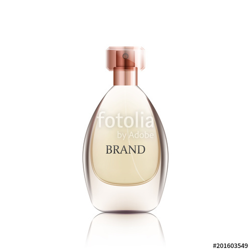 500x500 Realistic Perfume Bottle Design On White Background, Transparent