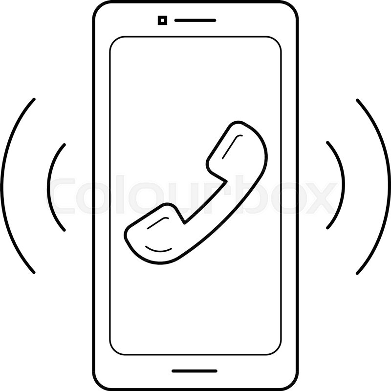 800x800 Smart Phone With Vibration And Sound Vector Line Icon Isolated On