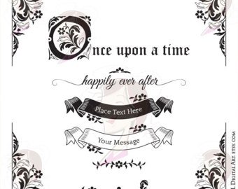 340x270 Banner Ribbon Svg Retro Scroll Clipart Victorian Digital Etsy