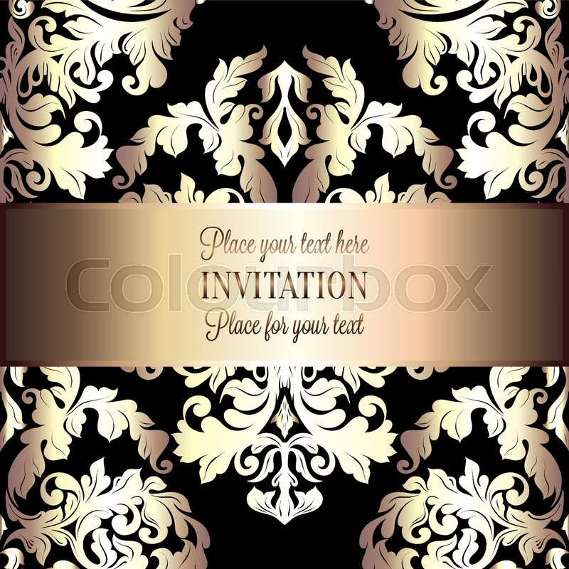 800x800 Baroque Background With Antique, Luxury Black And Gold Vintage