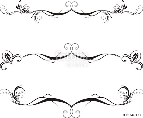 500x414 Three Decorative Floral Borders. Vector Stock Image And Royalty