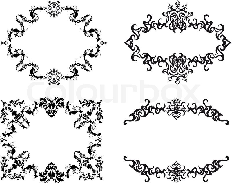 800x632 Abstract Floral Vector Frame Backgrounds Set In Victorian Style