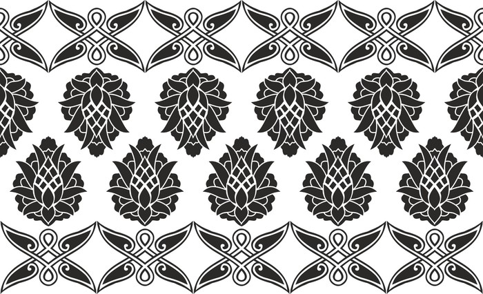 700x426 Seamless Damask Or Victorian Floral Vector Texture Wall Mural