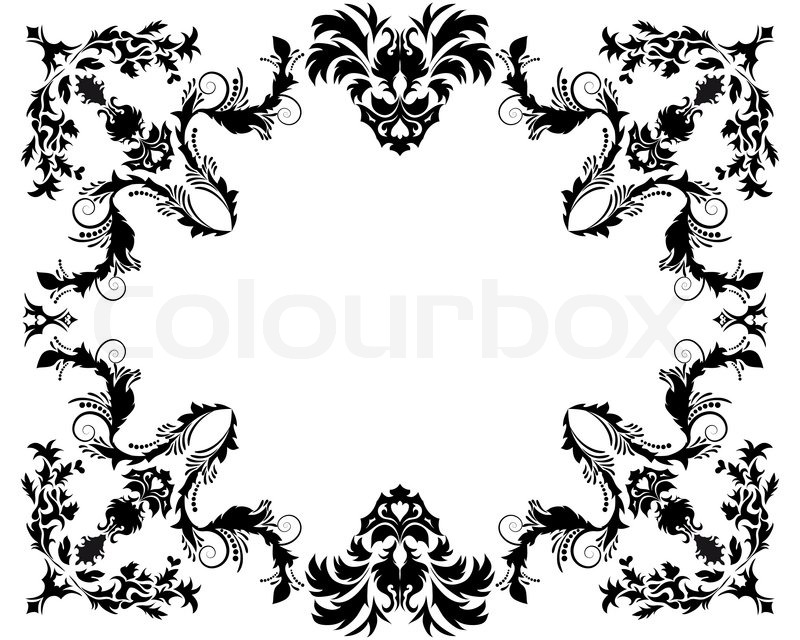800x640 Abstract Floral Vector Frame Background In Victorian Style Stock
