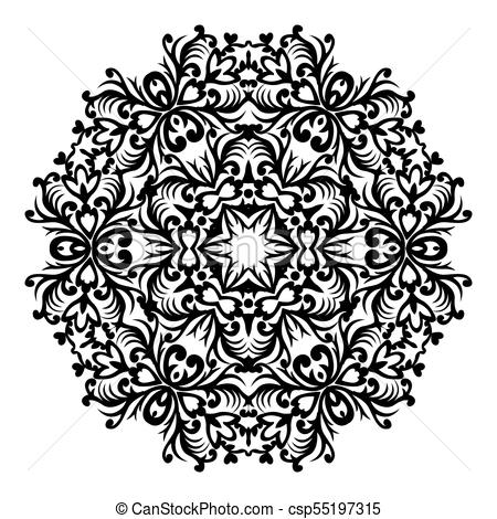 450x470 Vector Baroque Ornament In Victorian Style. Ornate Element For