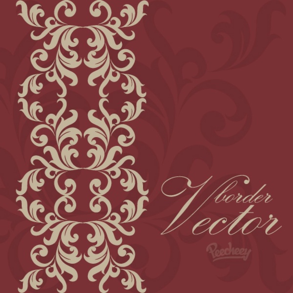600x600 Vintage Bordeaux Background With Victorian Floral Elements Free