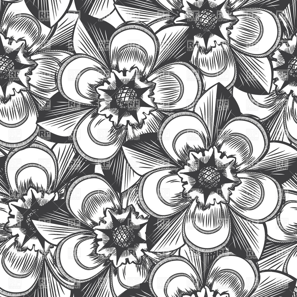 1200x1200 Vintage Floral Seamless Pattern In Victorian Style Vector Image