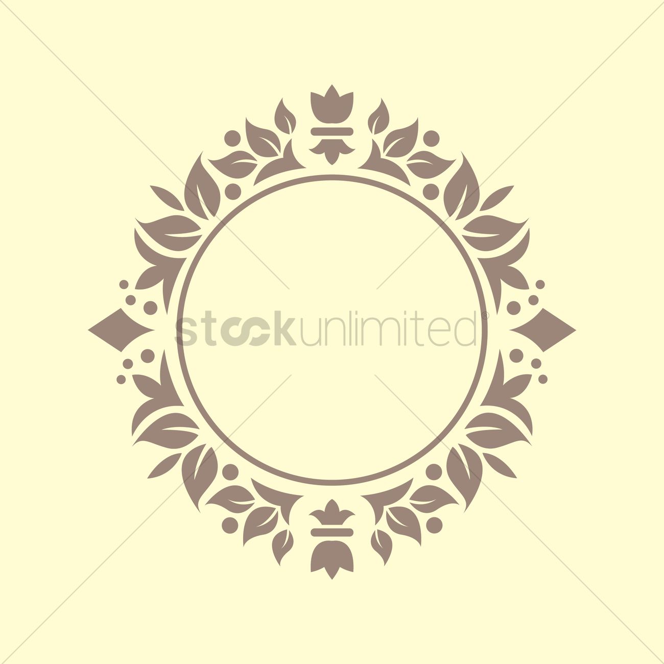 1300x1300 Floral Victorian Frame Vector Image
