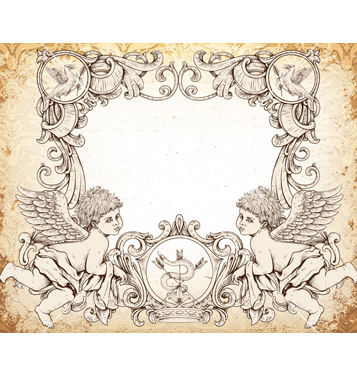357x376 Free Victorian Frame With Angels Vector Free Vector Download