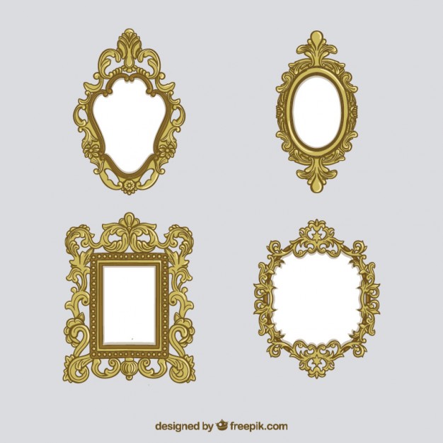626x626 Golden Victorian Frames Set Vector Free Download