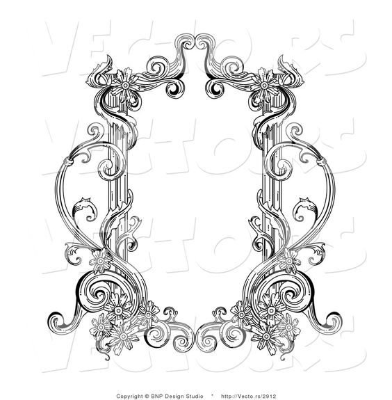 564x575 Images Of Black Victorian Frame Vector