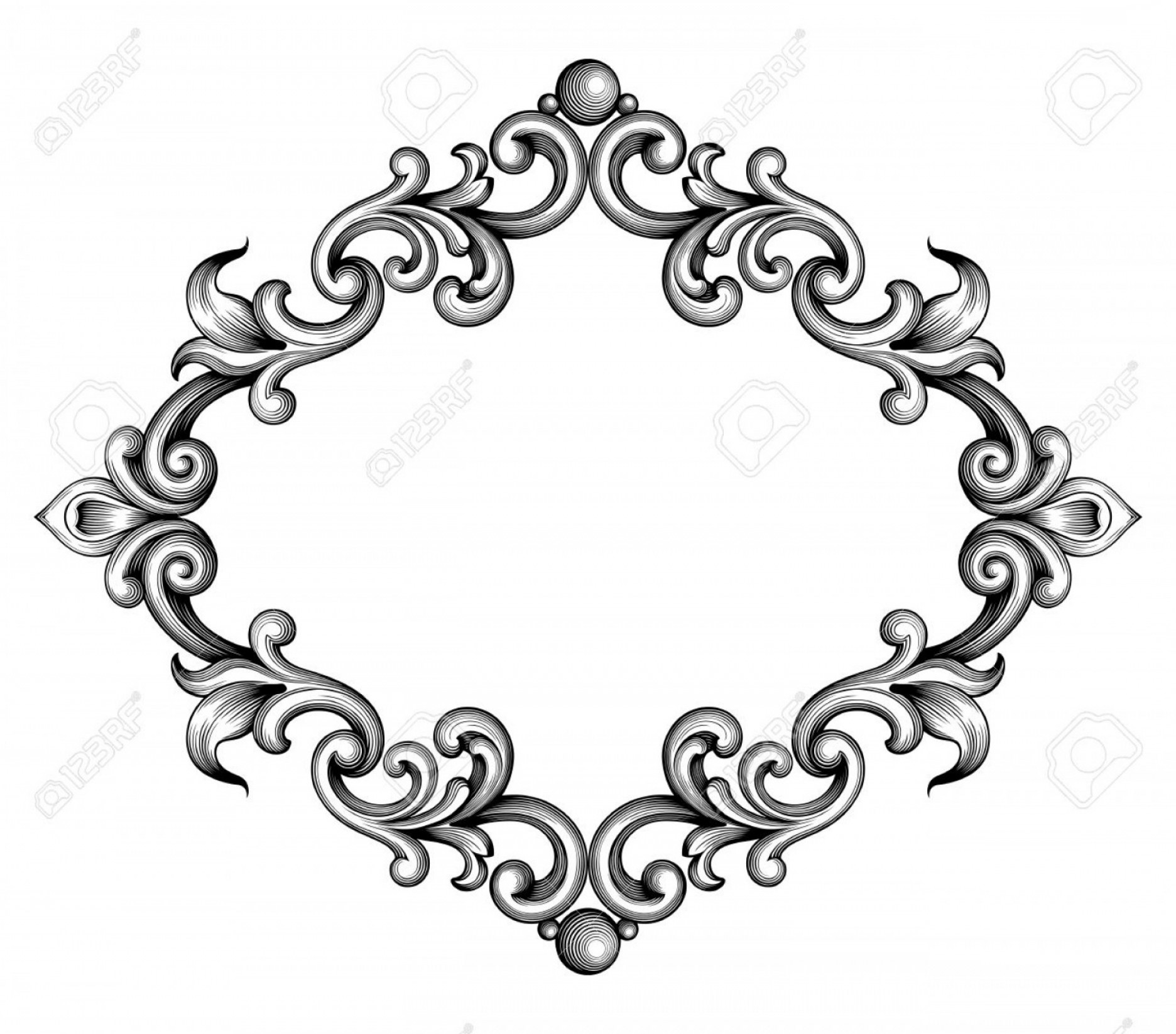 1872x1646 Photostock Vector Vintage Baroque Victorian Frame Border Monogram
