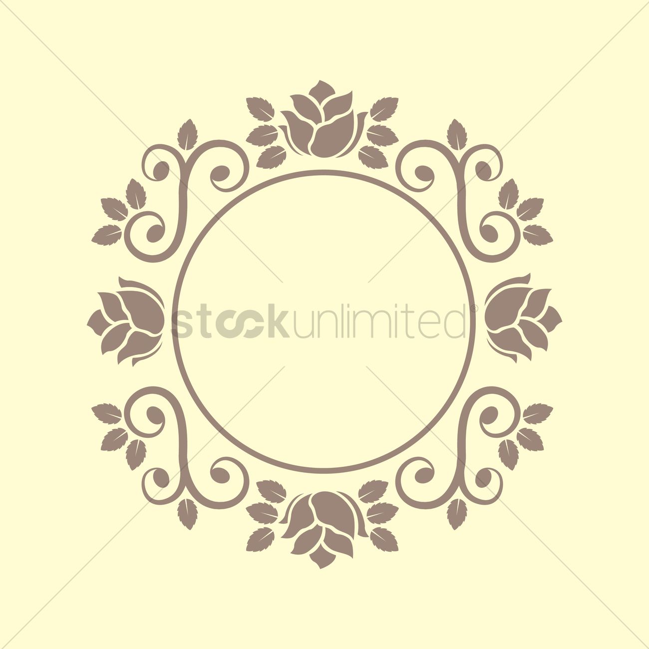 1300x1300 Floral Victorian Frame Vector Image