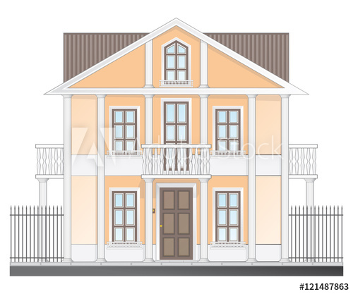 500x417 Vintage Victorian House Isolated On White Background