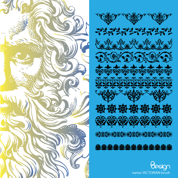 600x600 Free Vector Victorian Ornaments Brush Pack 123freevectors