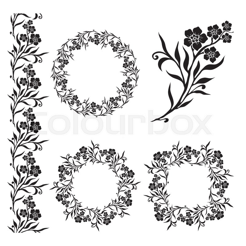 800x800 Seamless Floral Tiling Borders And Frame. Inspired By Old