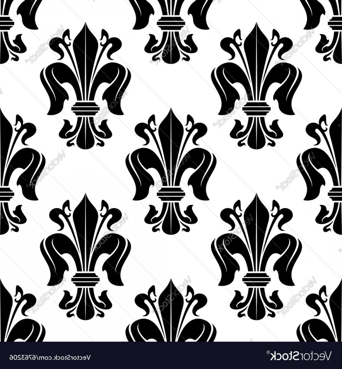 1200x1296 Black And White Victorian Floral Pattern Vector Shopatcloth