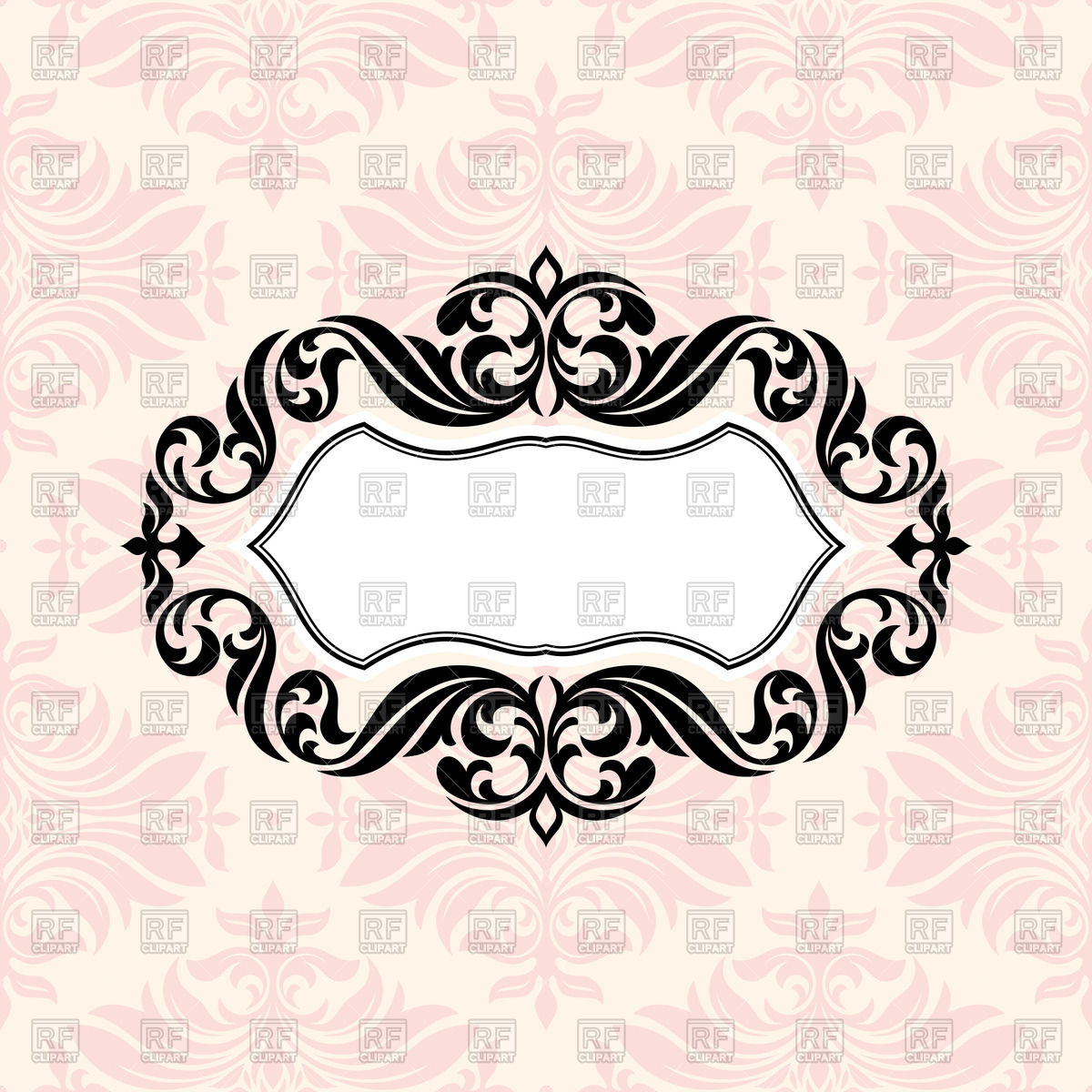 1200x1200 Elegant Vintage Frame On Pink Victorian Background Vector Image