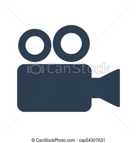 450x470 Video Camera Icon On White Background. Vector Illustration.
