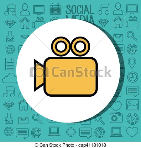 450x470 Video Camera Silhouette Isolated Icon Vector Illustration