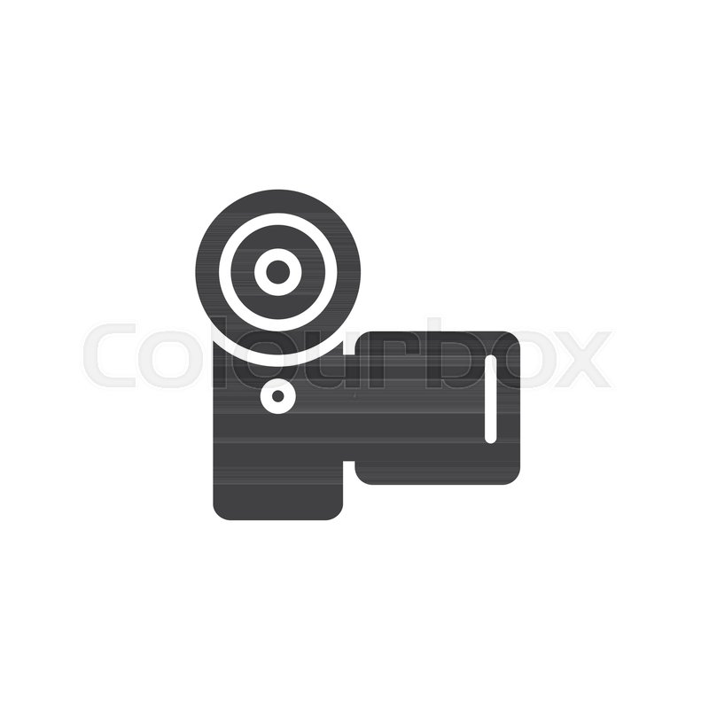 800x800 Camcorder Icon Vector, Filled Flat Sign, Solid Pictogram Isolated