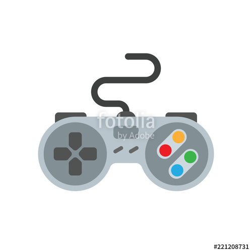 500x500 Gamepad Isolated On White Background, Vector Icon. Retro Video