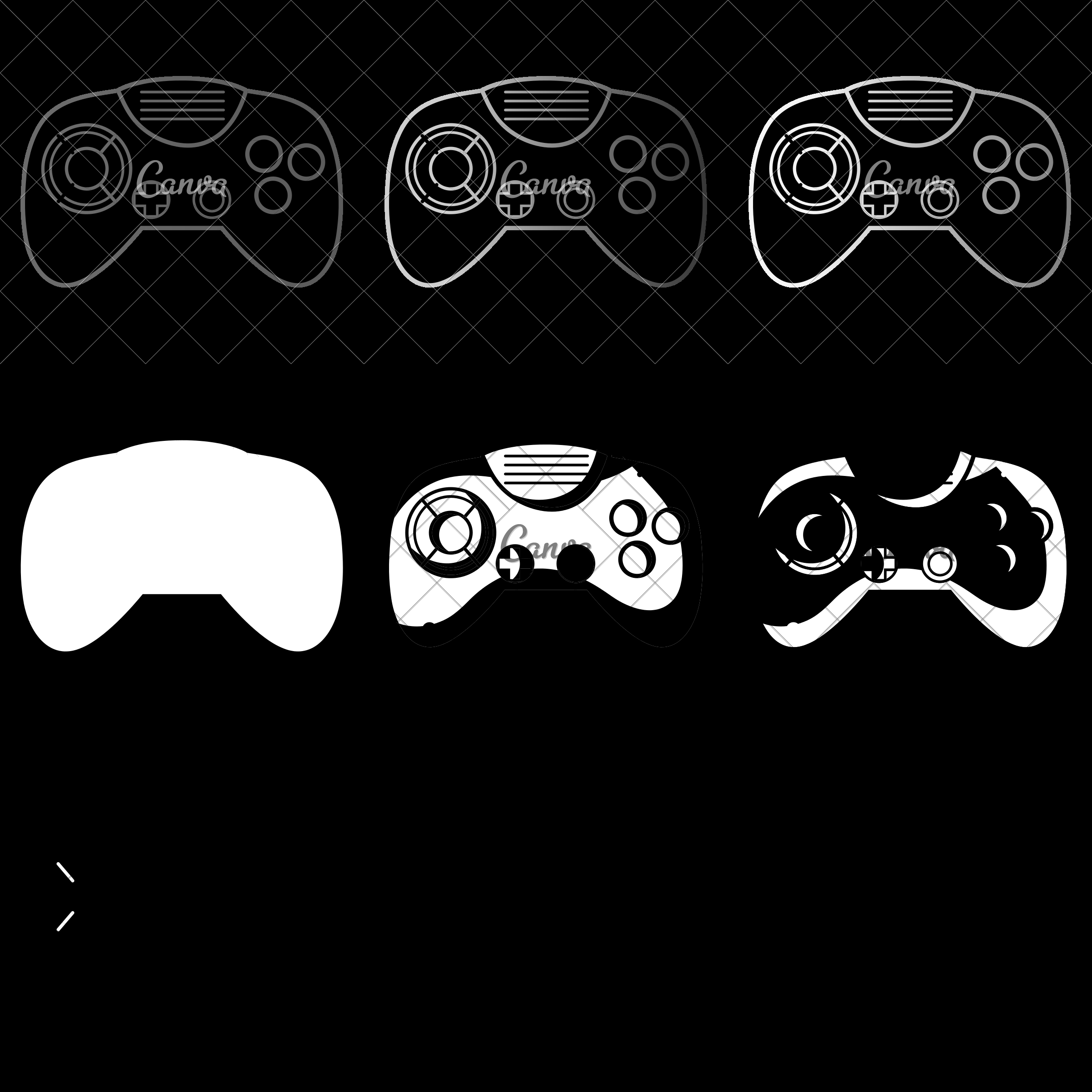 2400x2400 Line Video Game Controller Vector Icon Illustration